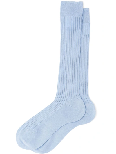 Prada Rib-knit Socks In Blue