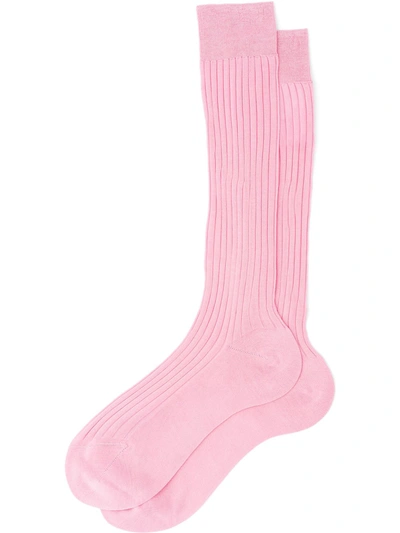 Prada Rib-knit Socks In Pink