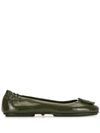 Tory Burch Minnie Travel Ballet Flats In Militare Green