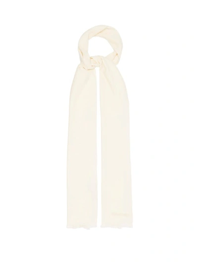 Tom Ford Logo-embroidered Silk-faille Evening Scarf In White