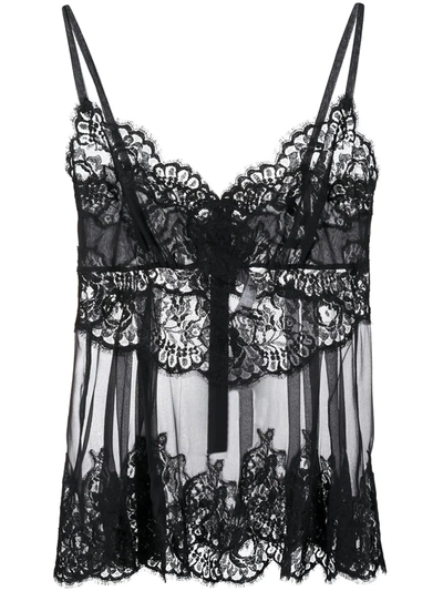 Dolce & Gabbana Underwear Top With Sweetheart Neckline In Black