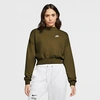 Nike Women's Sportswear Essential Fleece Mock Neck Sweatshirt In Green