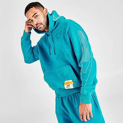Nike Men's Sportswear Wash Drip Club Fleece Hoodie In Blue