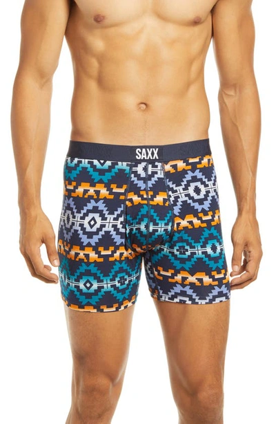 Saxx Ultra Relaxed Fit Boxer Briefs In Navy Desperado