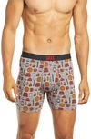 Saxx Ultra Golf Print Performance Boxer Briefs In Grey Htr Lumberjack