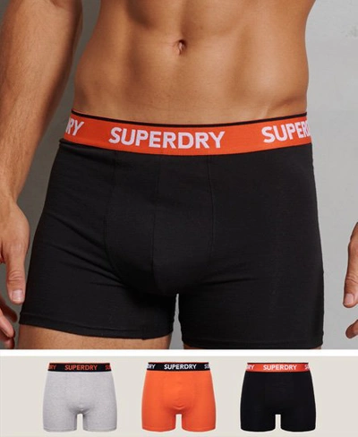 Superdry Organic Cotton Classic Boxer Triple Pack In Multiple Colours