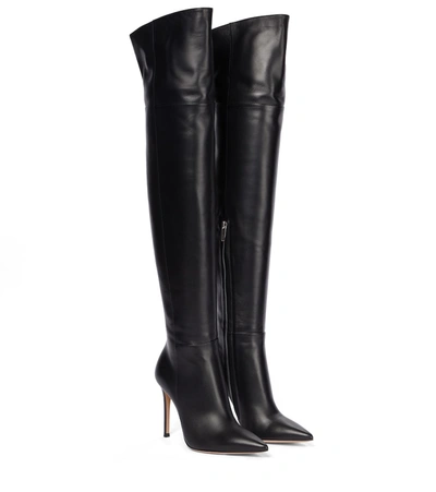 Gianvito Rossi Leather Bea Cuissard Over-the-knee Boots 105 In Black
