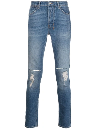 Ksubi Ripped Detail Skinny Jeans In Denim