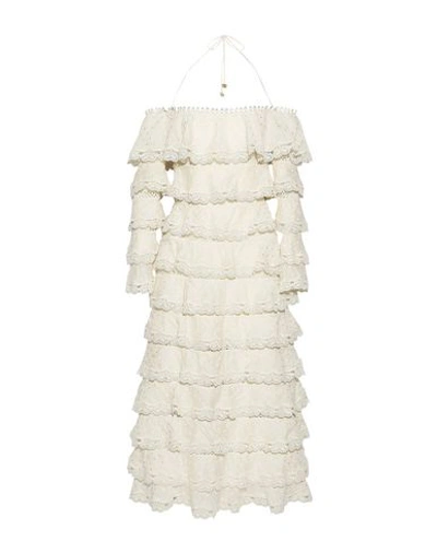 Zimmermann Midi Dresses In Ivory