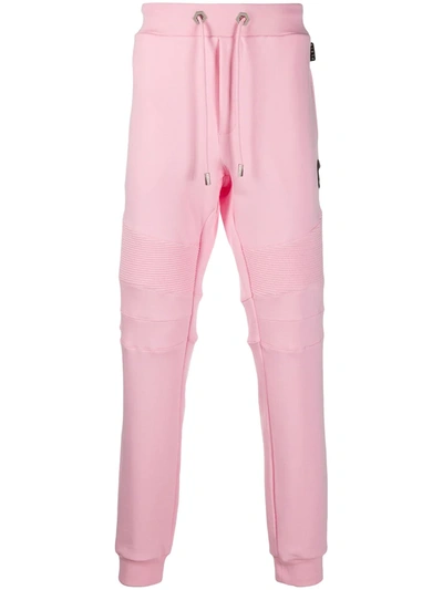 Philipp Plein Track Trousers With Quilted Detailing In Pink