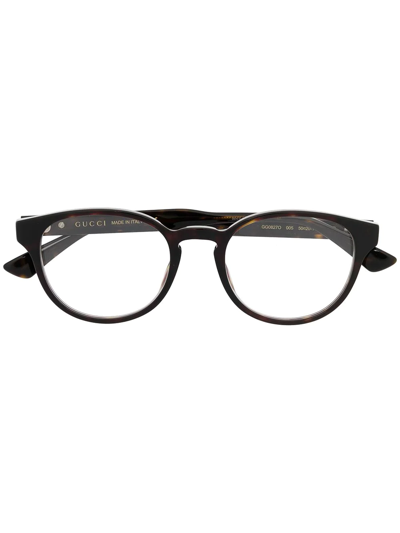 Gucci Rounded Frame Glasses In Black