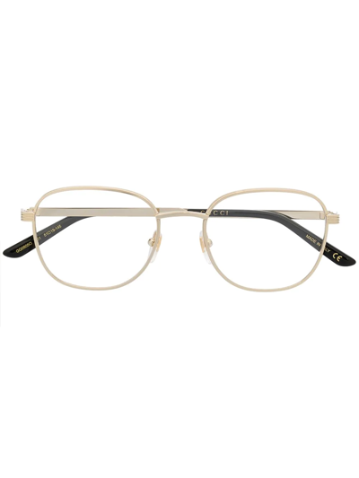 Gucci Metal Round-frame Glasses In Gold