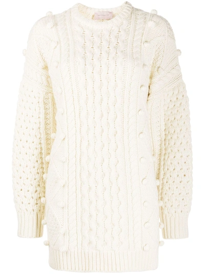 Christopher Kane Chunky Cable Knit Jumper In White