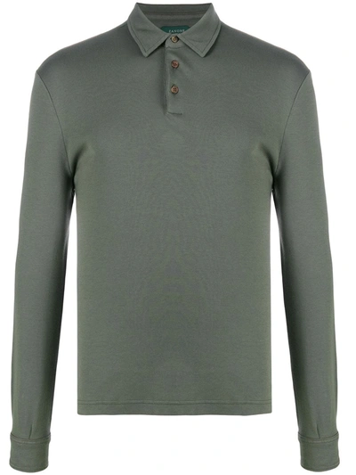 Zanone Long-sleeved Polo Shirt In Green