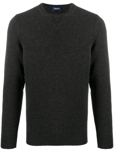 Drumohr Rib-trimmed Cashmere Jumper In Grey
