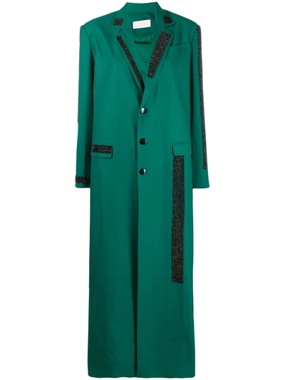 Loulou Long-sleeve Button Coat In Green