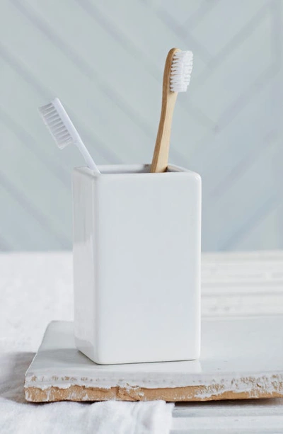 The White Company Newcombe Ceramic Toothbrush Holder In White