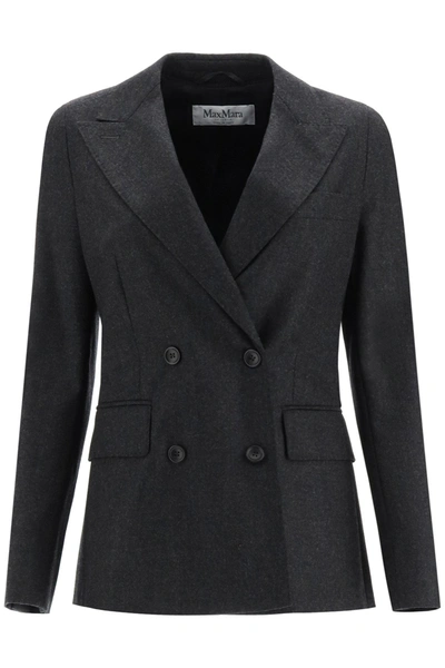 Max Mara Oblio Blazer In Stretch Wool In Antracite