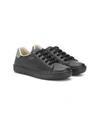 Gucci Kids' Perforated Logo Sneaker In Black