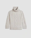 Ann Taylor Turtleneck Cable Sweater In Manhattan Mist