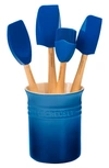 Le Creuset 5 Piece Utensil Set With Stoneware Utensil Crock In Marseille