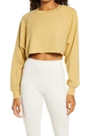 Alo Yoga Double Take Crop Sweatshirt In Honey