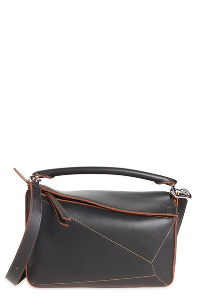 Loewe Puzzle Soft Leather Bag In Black