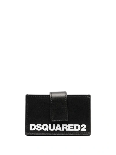 Dsquared2 Logo-print Cardholder In Nero/bianco