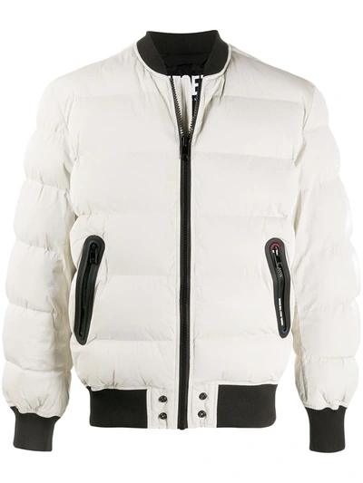 Diesel Padded Zip-up Jacket In White