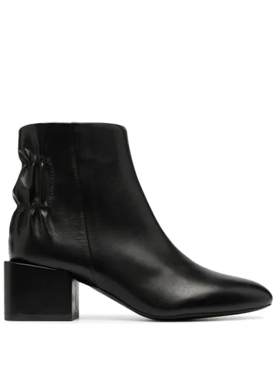 Diesel Zip-up Leather Ankle Boots In Black