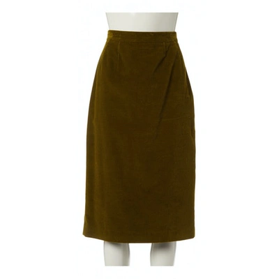 Pre-owned Olympia Le-tan Mid-length Skirt In Green