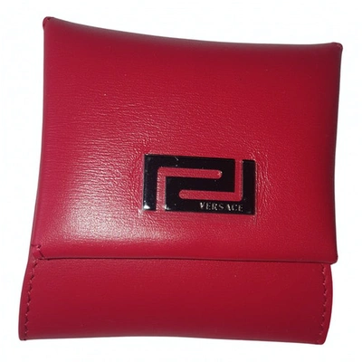 Pre-owned Versace Red Leather Purses, Wallets & Cases