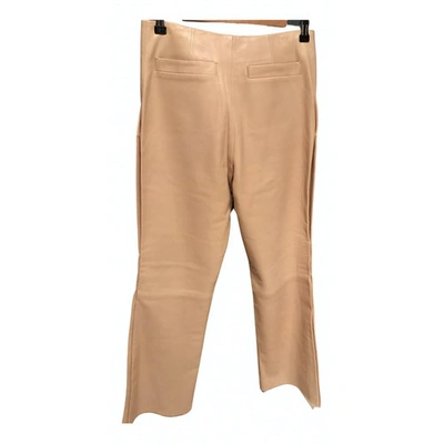 Pre-owned Louis Vuitton Leather Large Pants In Camel
