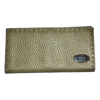 Pre-owned Fendi Leather Wallet In Gold