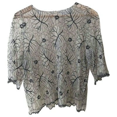 Pre-owned Ganni Lace Blouse In White