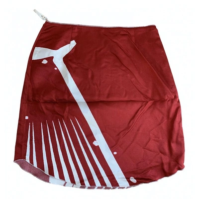 Pre-owned Miu Miu Silk Mini Skirt In Multicolour