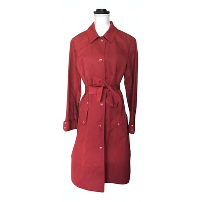 Pre-owned Louis Vuitton Trench Coat In Burgundy