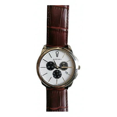 Pre-owned Azzaro Brown Steel Watch