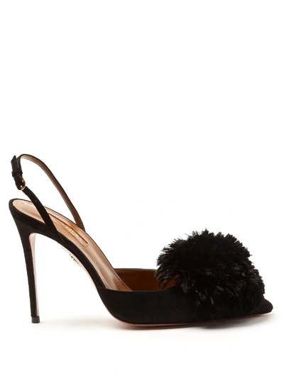 Aquazzura Powder Puff 105 Sling Pumps In Black