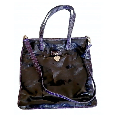 Pre-owned Blumarine Patent Leather Satchel In Purple