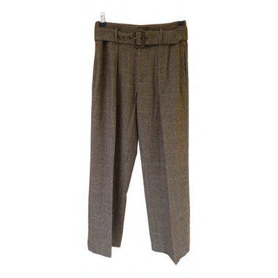 Pre-owned Polo Ralph Lauren Wool Straight Pants In Brown