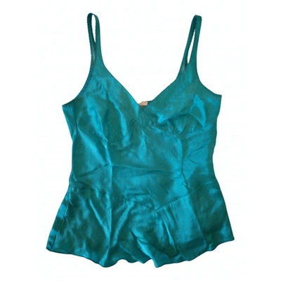 Pre-owned Seventy Silk Camisole In Turquoise