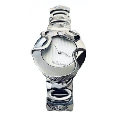 Pre-owned Roberto Cavalli Watch In Silver