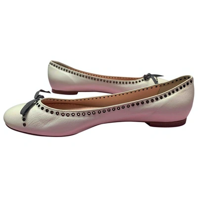 Pre-owned Marc Jacobs White Leather Ballet Flats