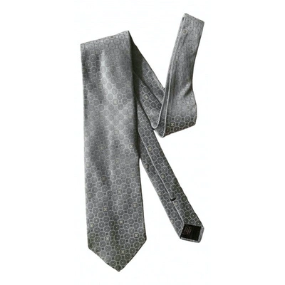 Pre-owned Celine Silk Tie In Grey