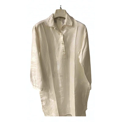 Pre-owned Versace Silk Top In White