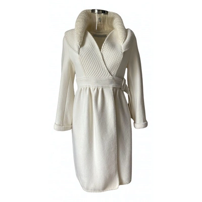 Pre-owned Ermanno Scervino Wool Coat In White