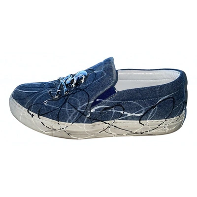 Pre-owned Philipp Plein Cloth Flats In Blue