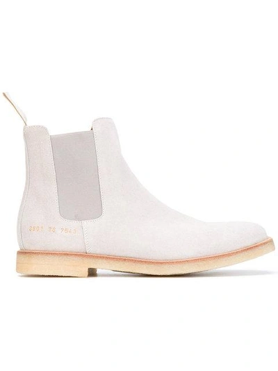 Common Projects Suede Chelsea Ankle Boots In Grey