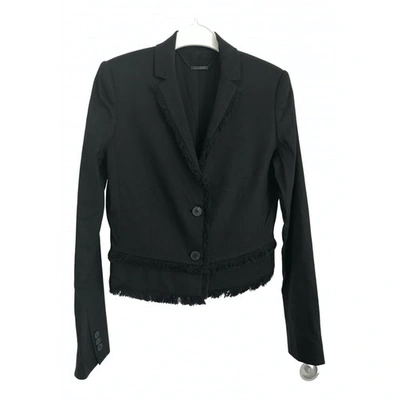 Pre-owned Elie Tahari Linen Short Vest In Black